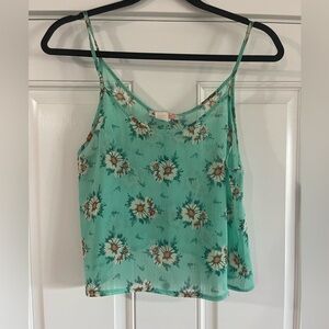Mesh Lightweight Floral Crop Top